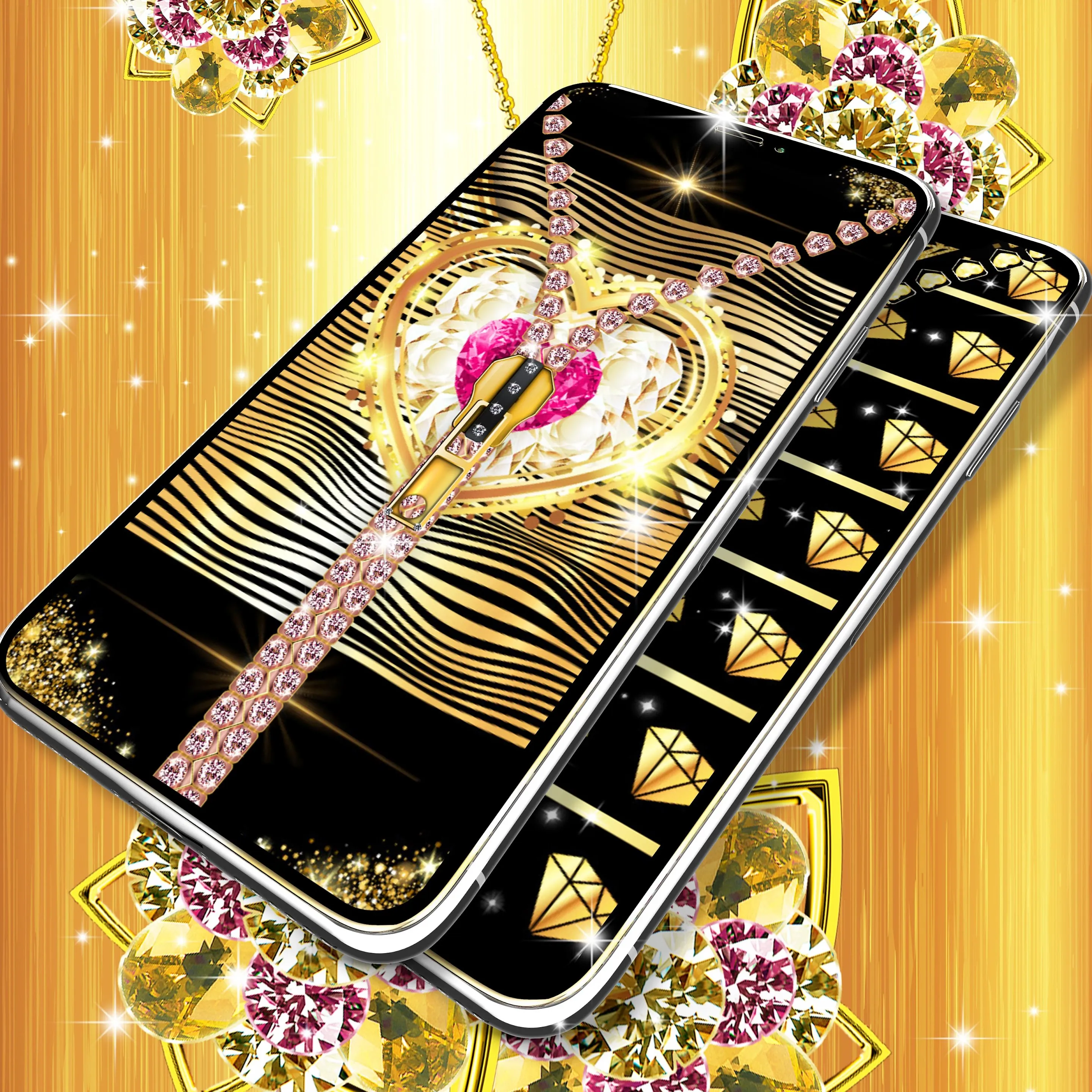 Gold diamond lock screen | Indus Appstore | Screenshot