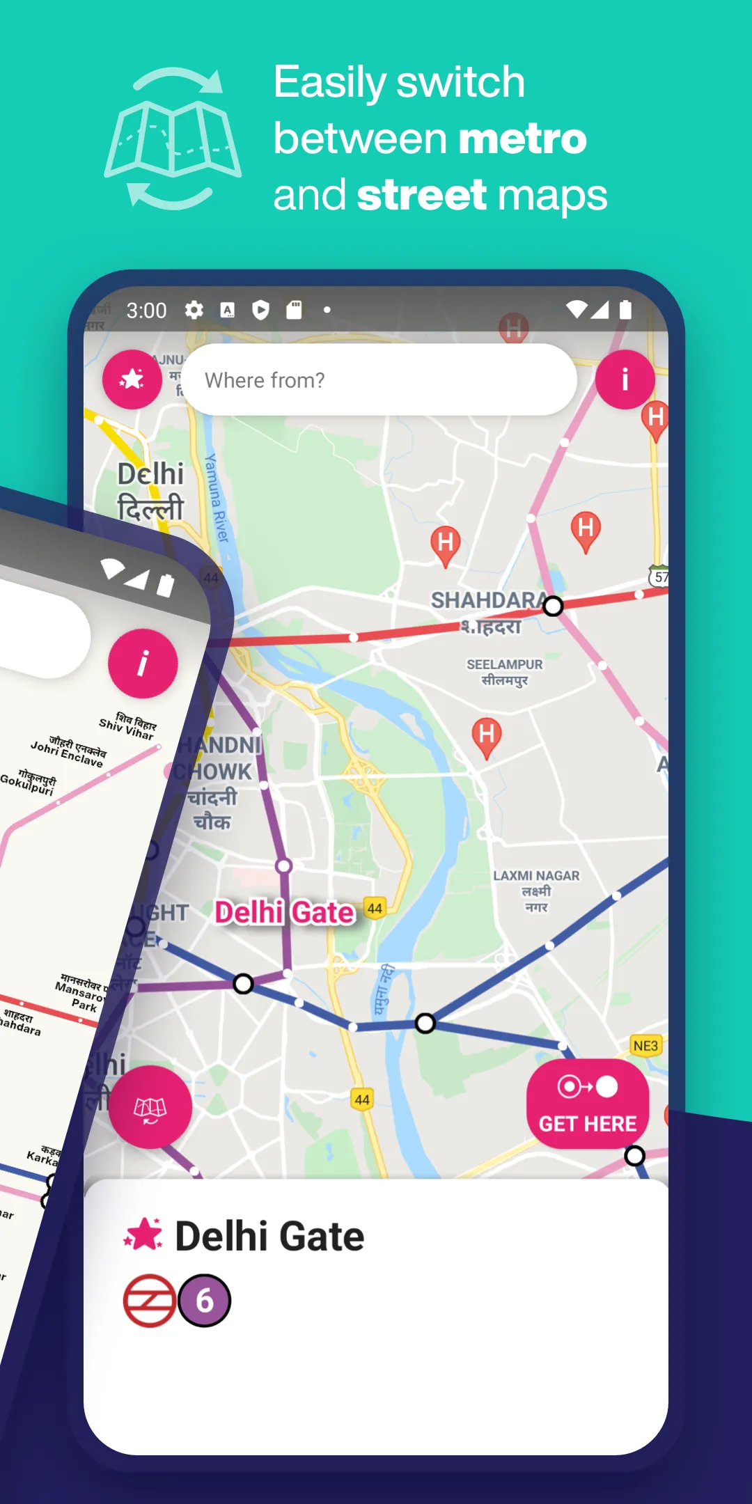 Delhi Metro Map & Routing | Indus Appstore | Screenshot