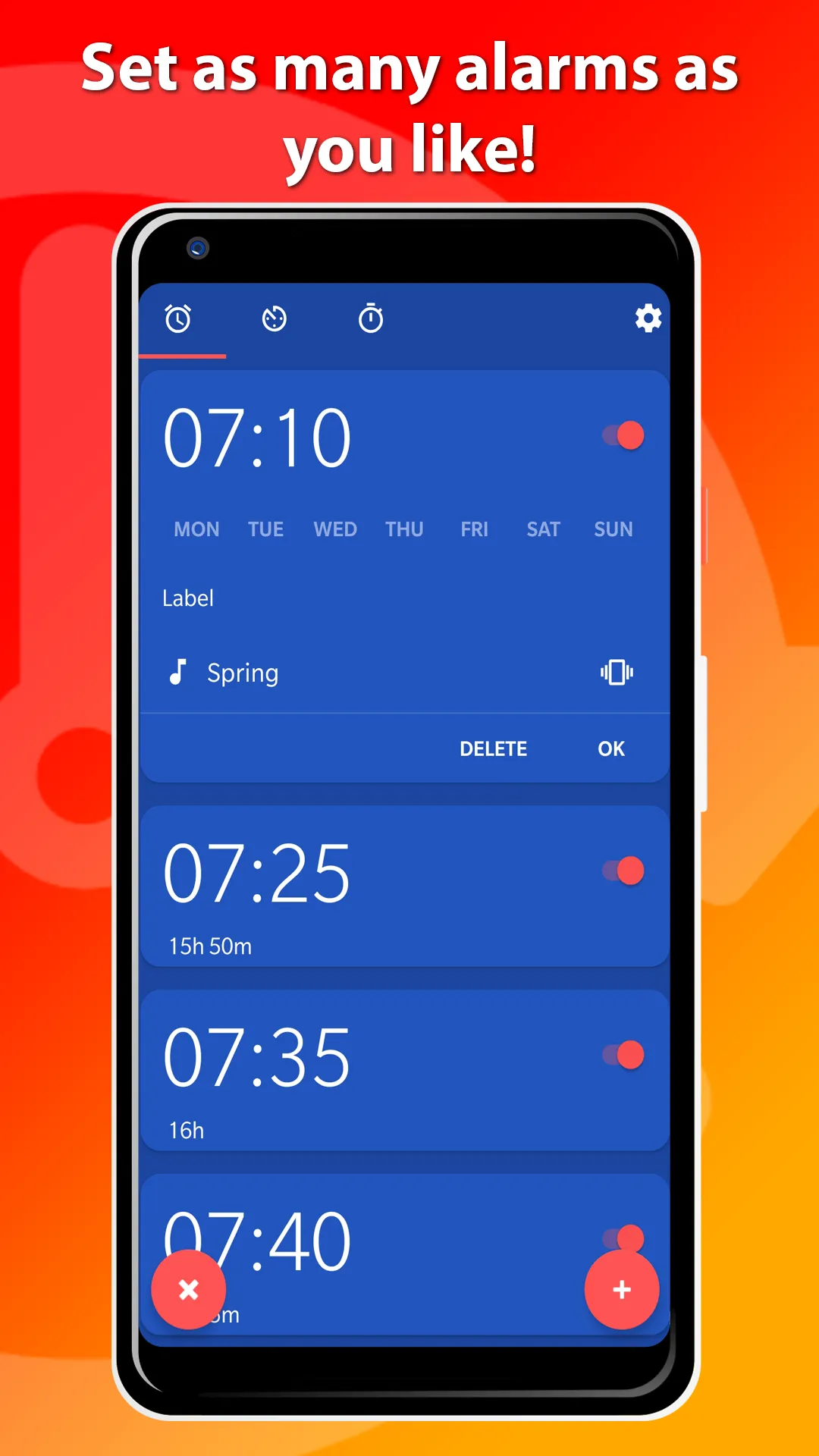 Set multiple alarms - OneClock | Indus Appstore | Screenshot