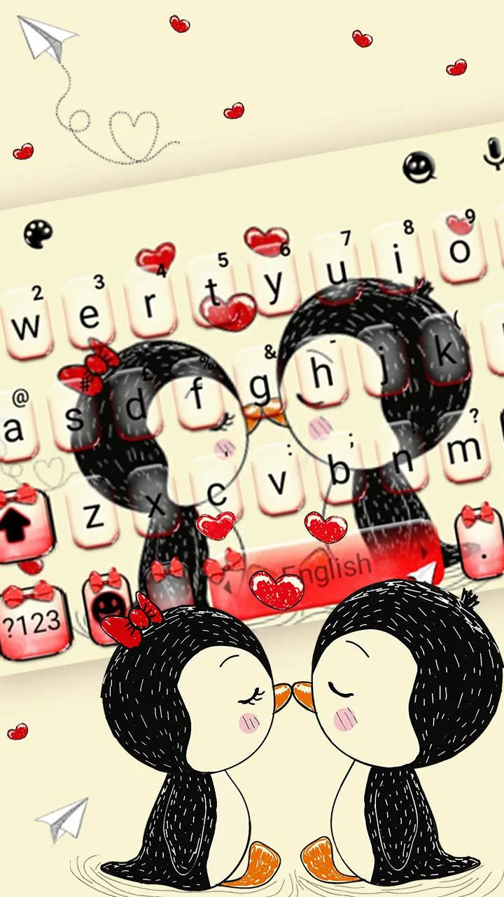 Love Kiss Penguin Keyboard The | Indus Appstore | Screenshot