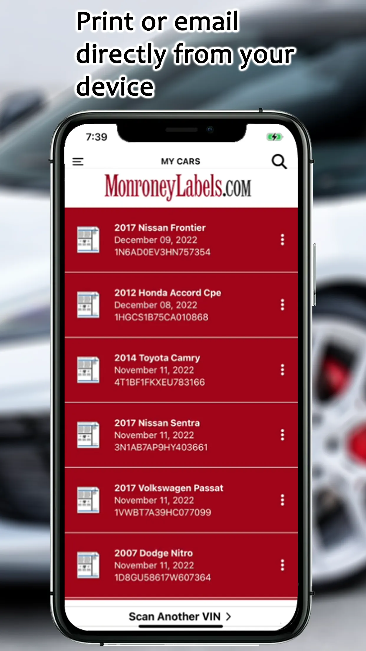 Monroney Labels VIN Decoder | Indus Appstore | Screenshot