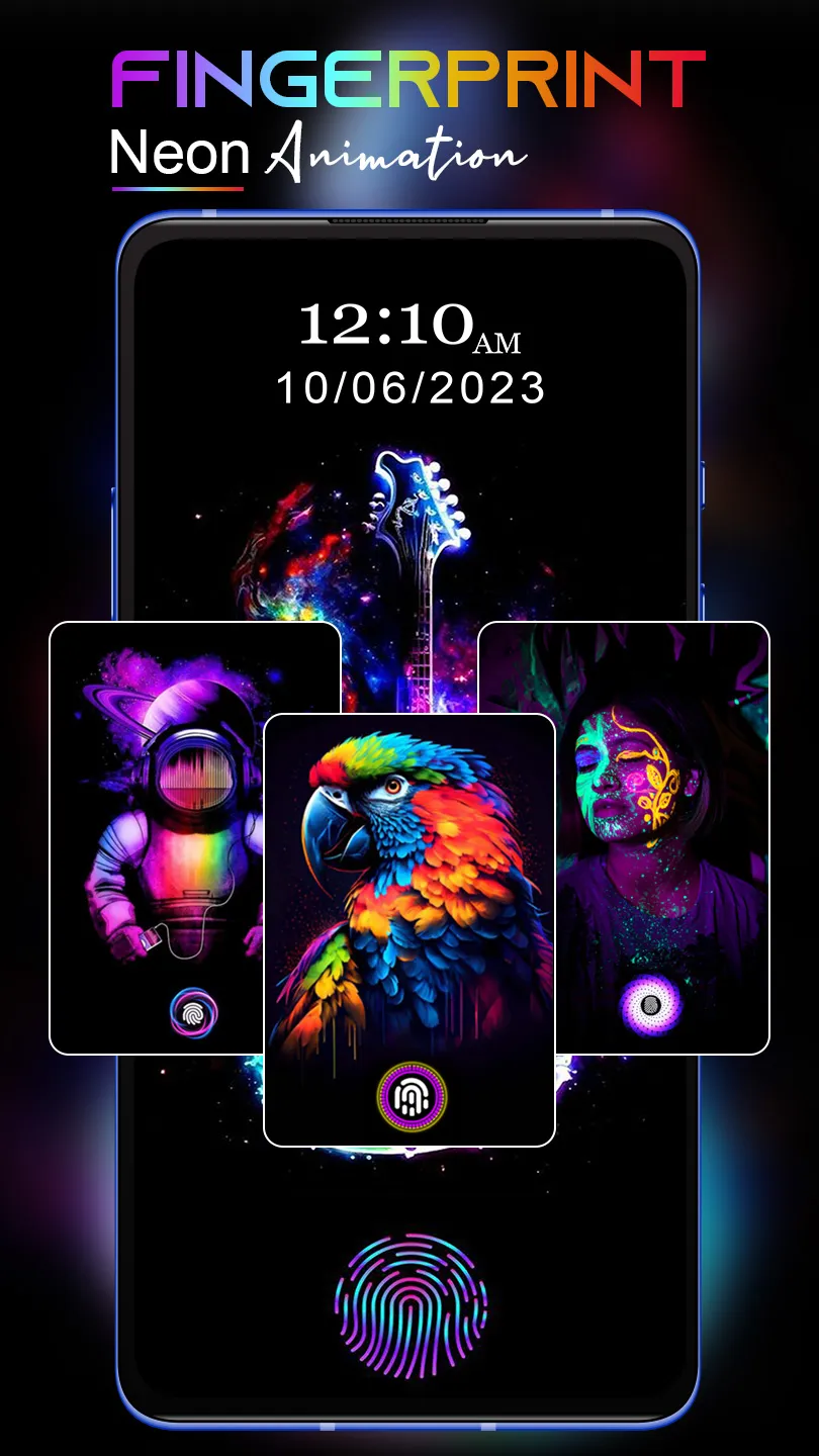 Neon Fingerprint Animation | Indus Appstore | Screenshot