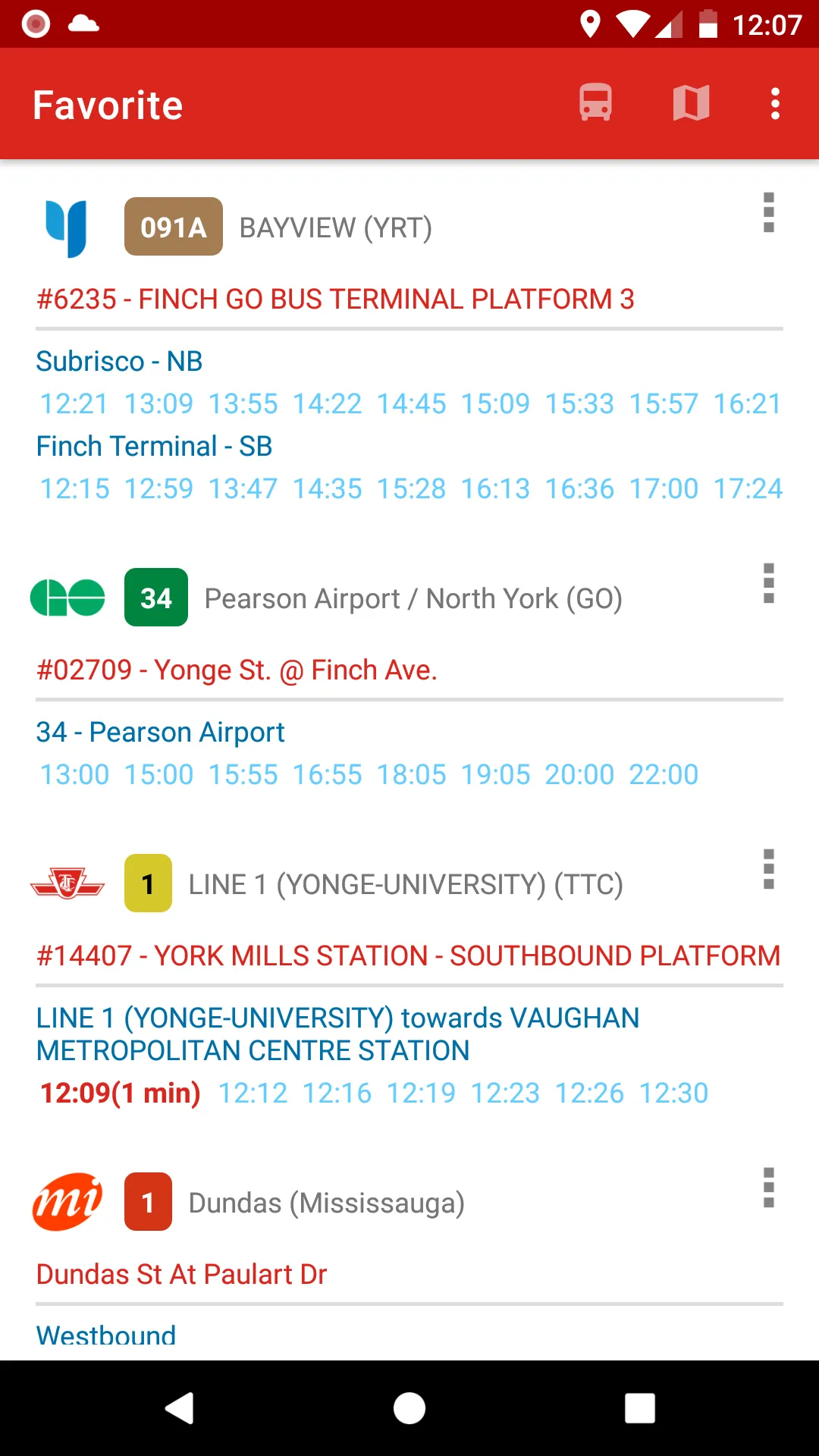 Toronto - GTA Bus Schedule | Indus Appstore | Screenshot