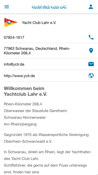 Yacht Club Lahr e.V. | Indus Appstore | Screenshot