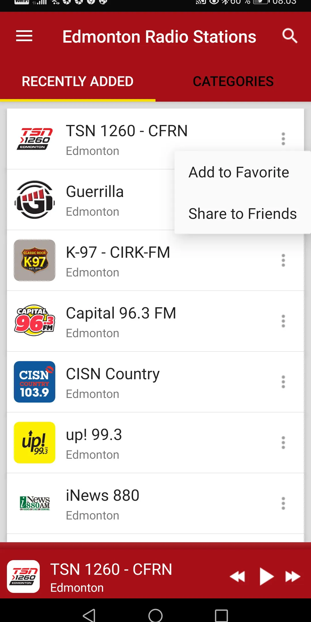 Edmonton Radio Stations-Canada | Indus Appstore | Screenshot