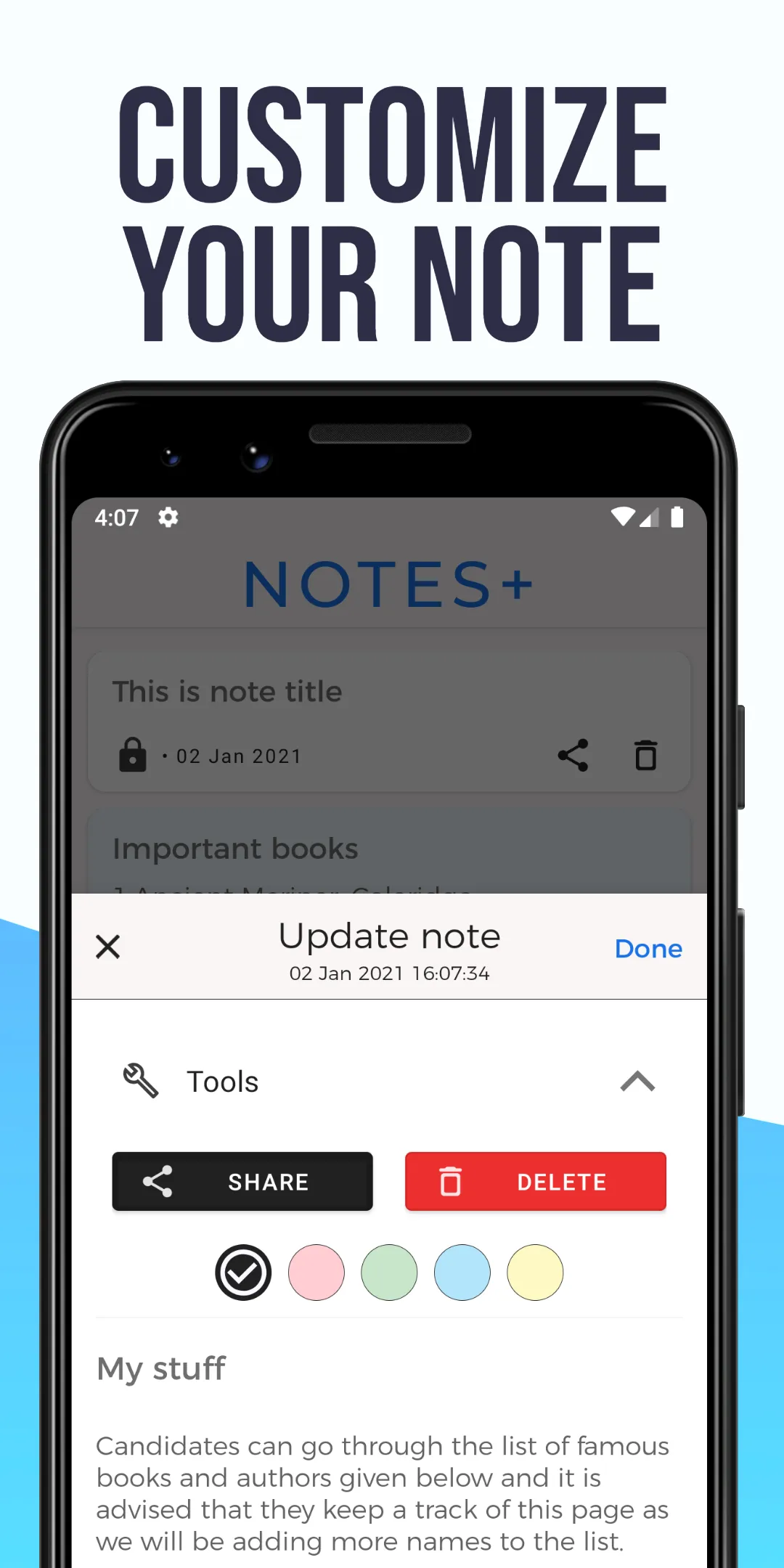 Notes+ : Protected Notes App | Indus Appstore | Screenshot