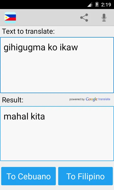 Filipino Cebuano Translator | Indus Appstore | Screenshot