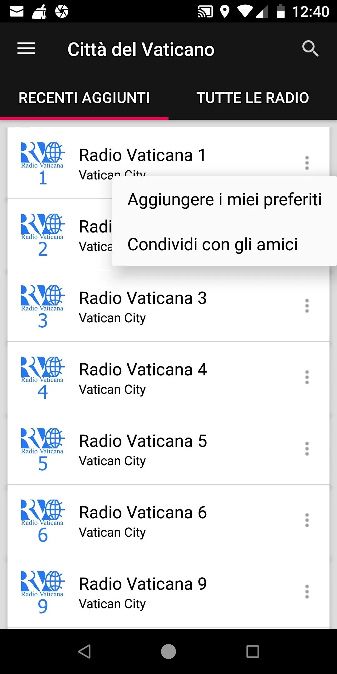 Vatican City Radio Stations | Indus Appstore | Screenshot