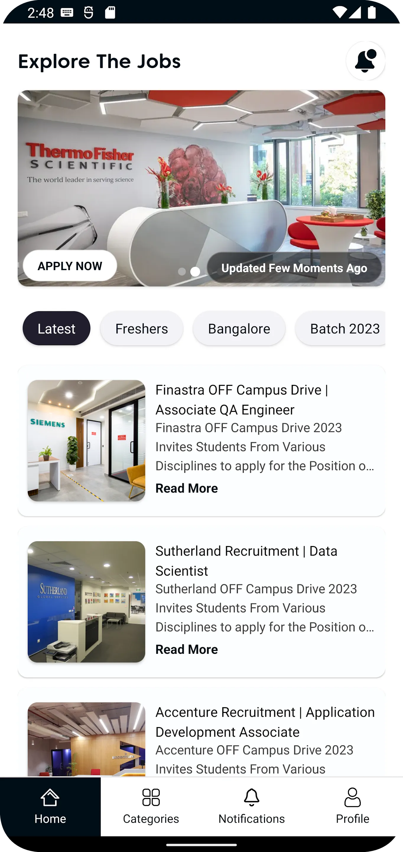 Jobs For Freshers | Indus Appstore | Screenshot