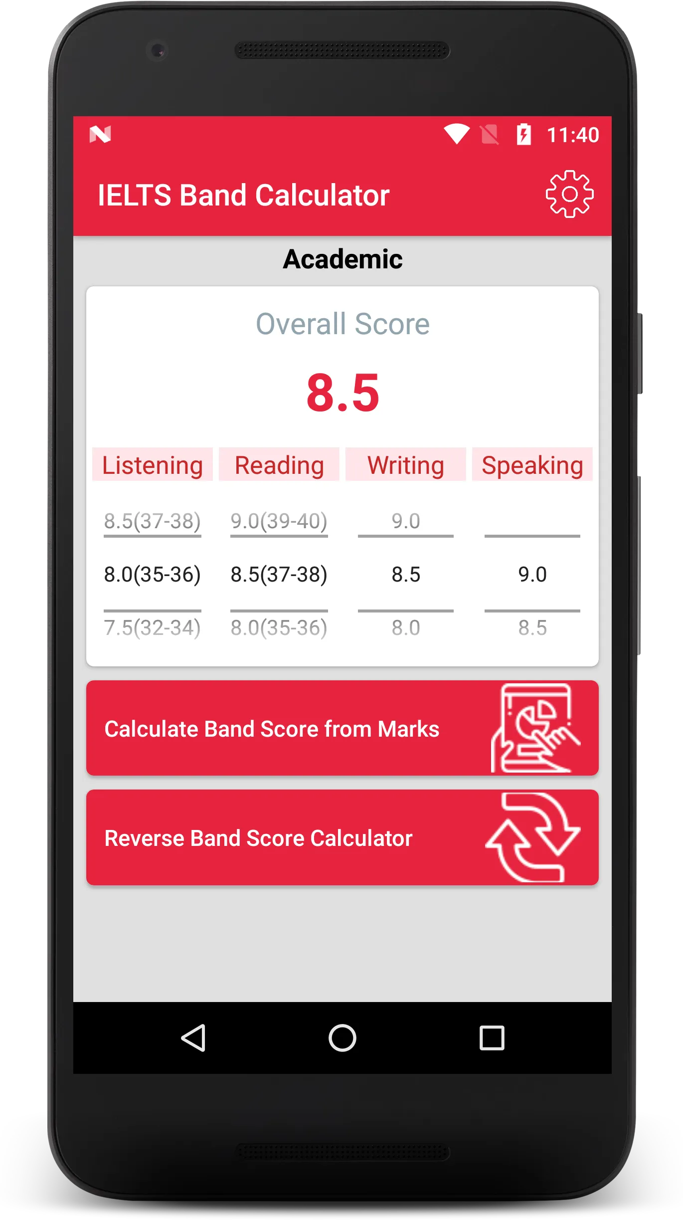 IELTS Band Score Calculator | Indus Appstore | Screenshot