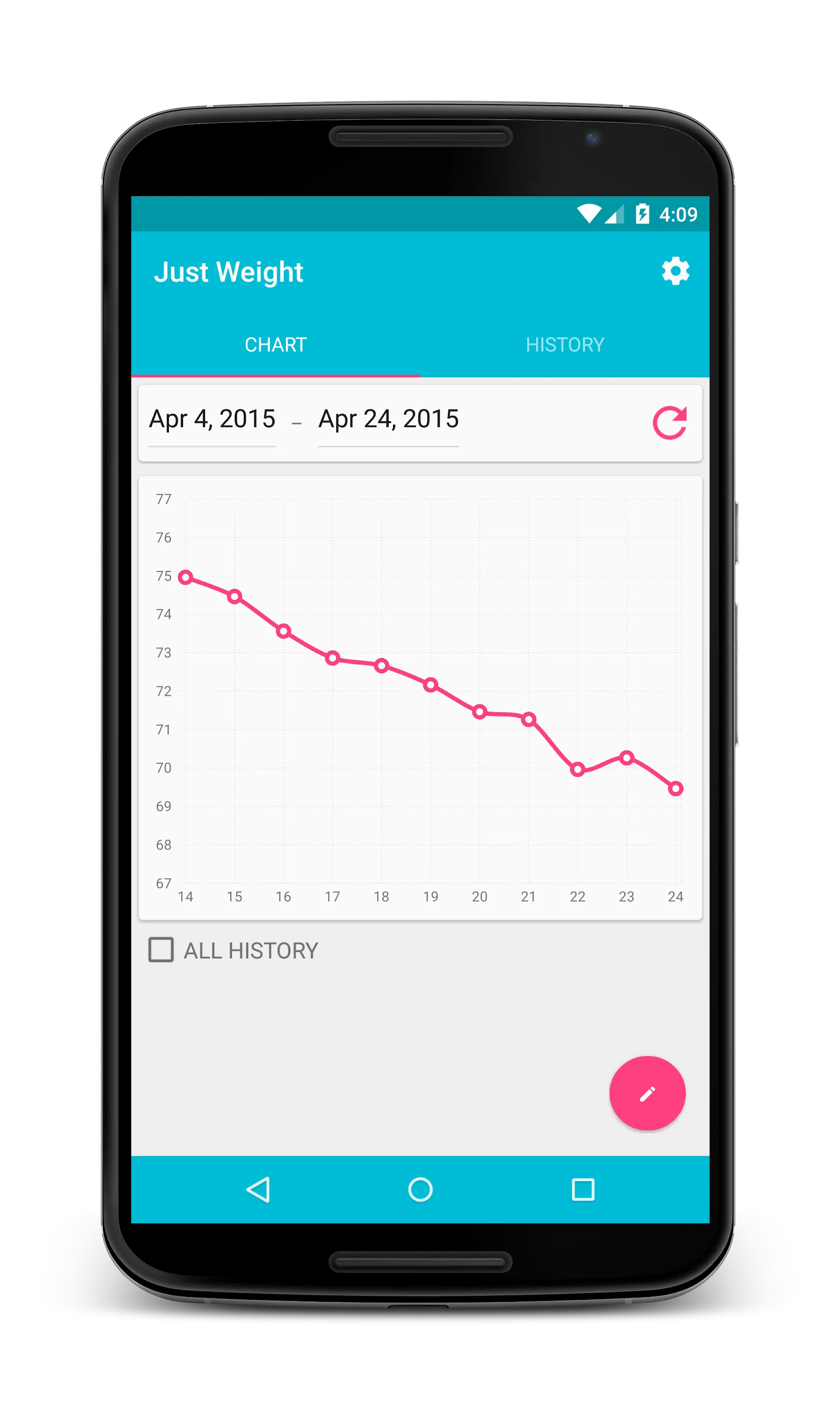 Just Weight. Track Your Weight | Indus Appstore | Screenshot