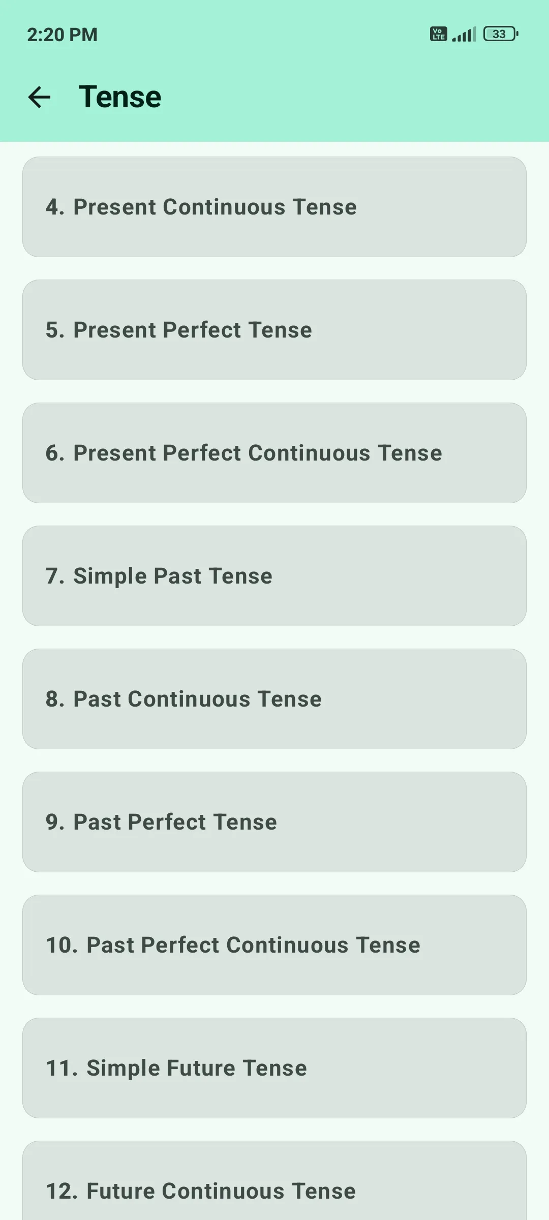 Tense in Hindi-English Grammar | Indus Appstore | Screenshot