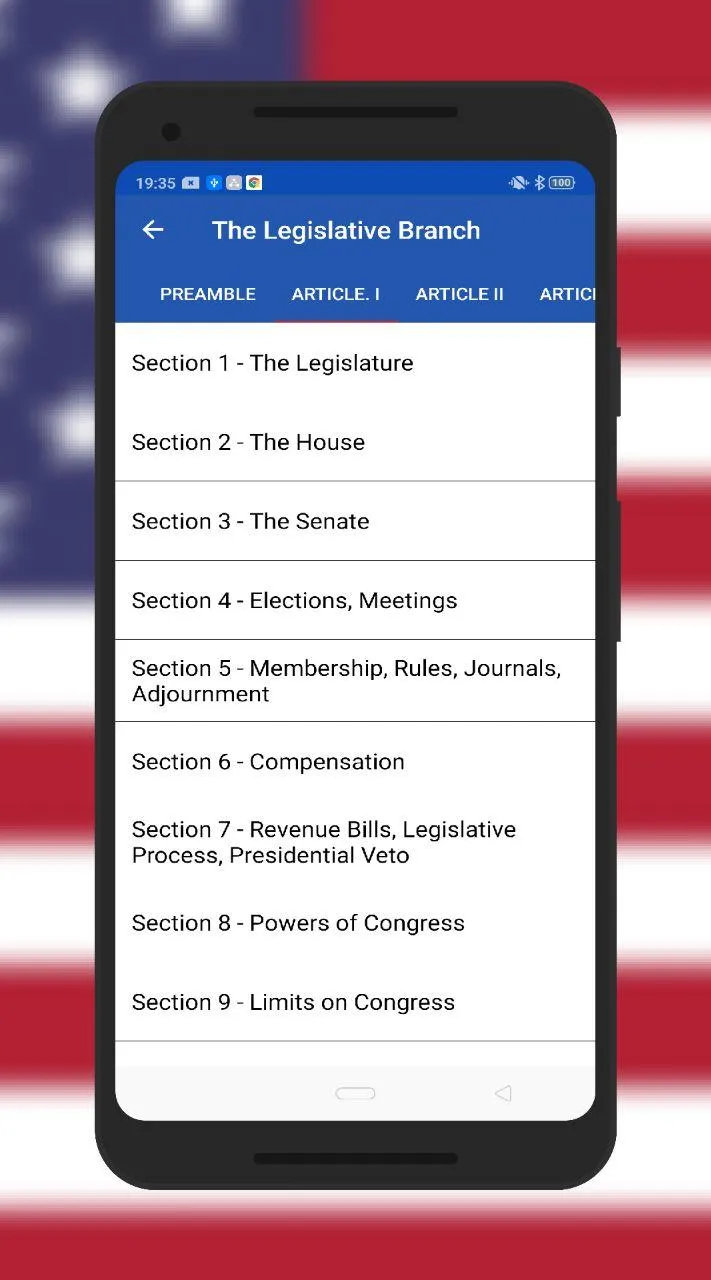 USA Constitution - Text Guide | Indus Appstore | Screenshot