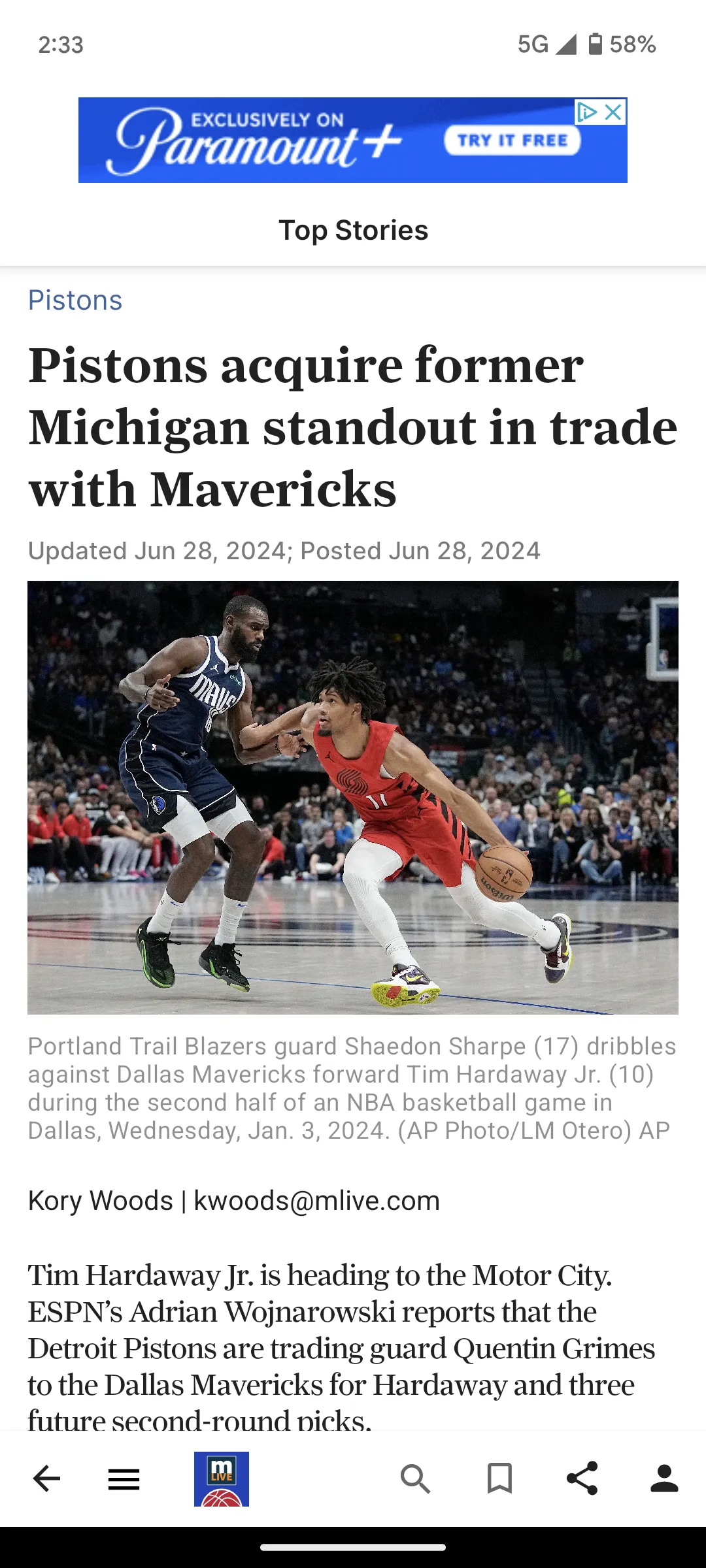 MLive.com: Pistons News | Indus Appstore | Screenshot