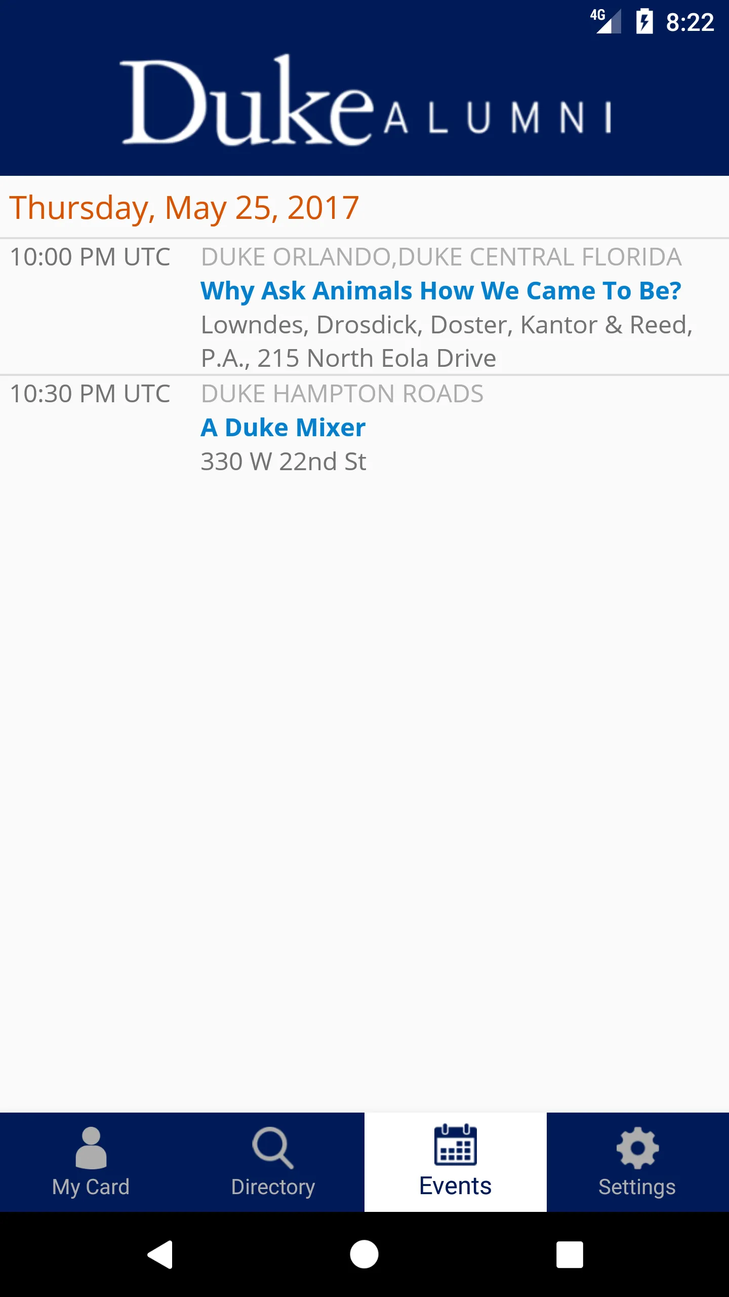 Duke Alumni | Indus Appstore | Screenshot