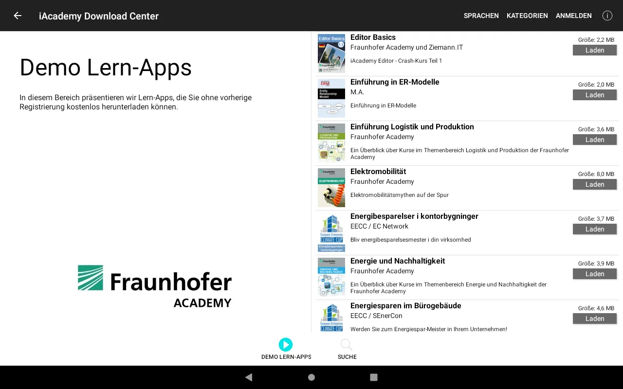 iAcademy Fraunhofer | Indus Appstore | Screenshot