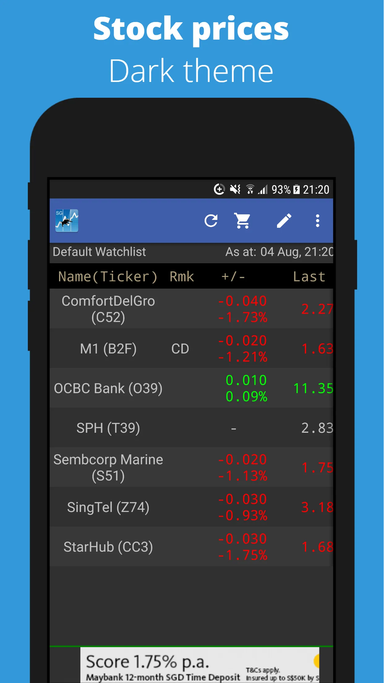 Singapore (SG) Stocks | Indus Appstore | Screenshot