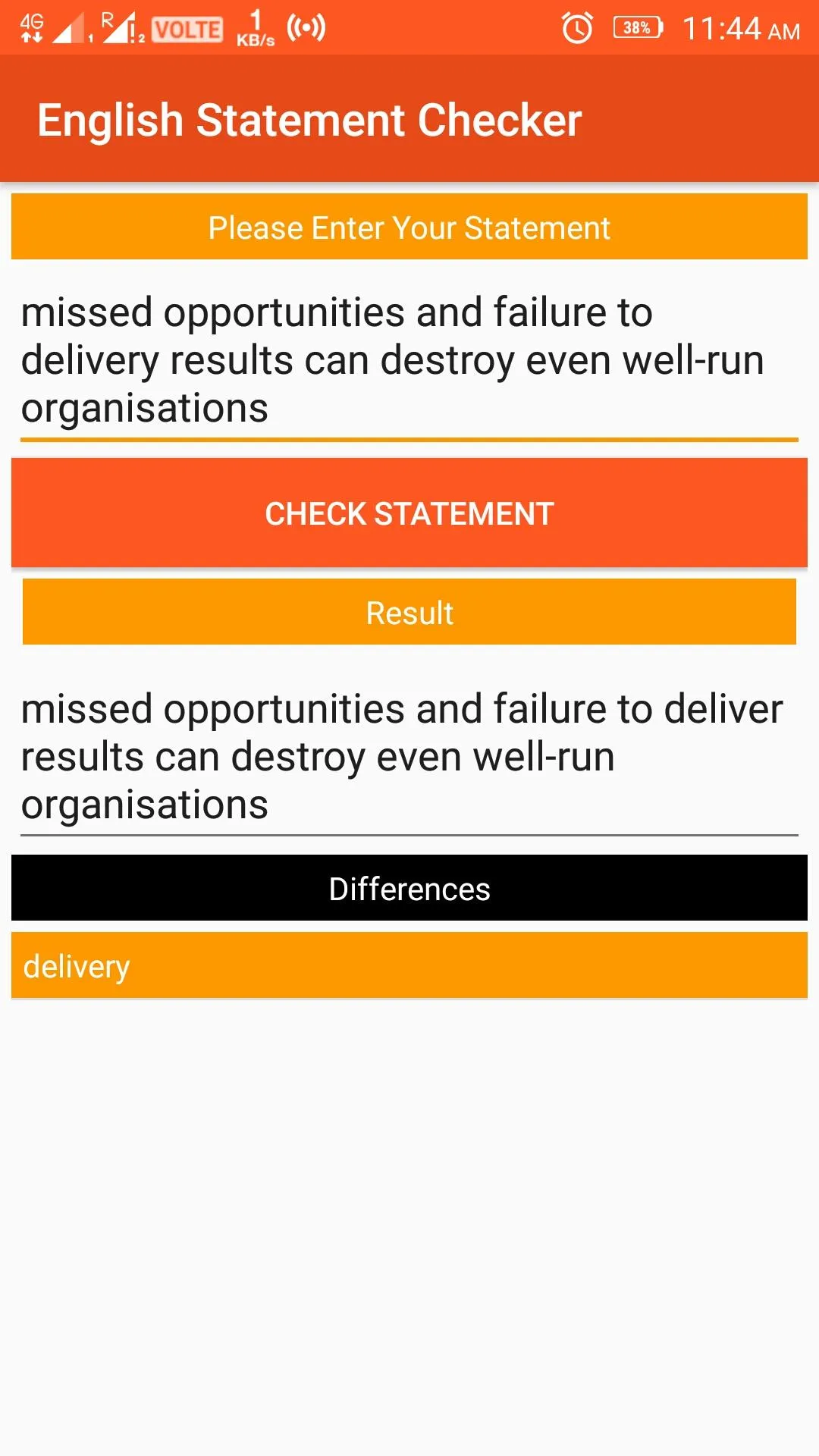 English Statement Checker | Indus Appstore | Screenshot