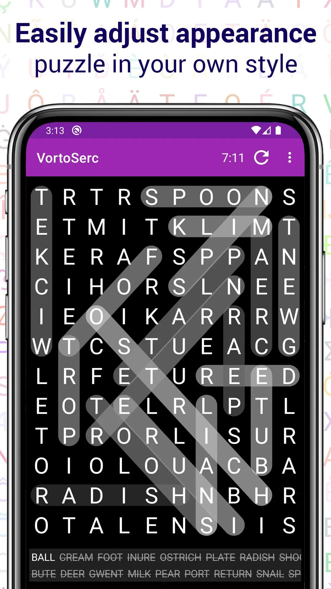 Vortoserc word search puzzle | Indus Appstore | Screenshot