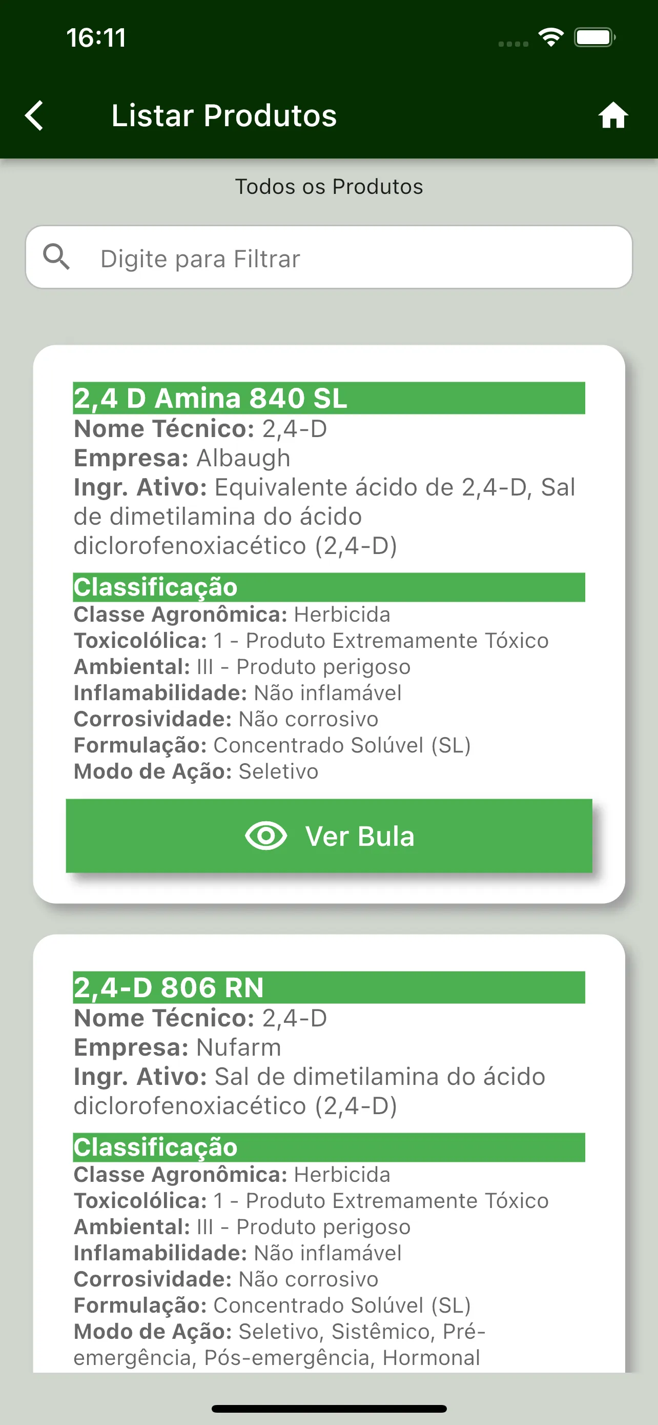 Bulário Defensivos Agrícolas | Indus Appstore | Screenshot