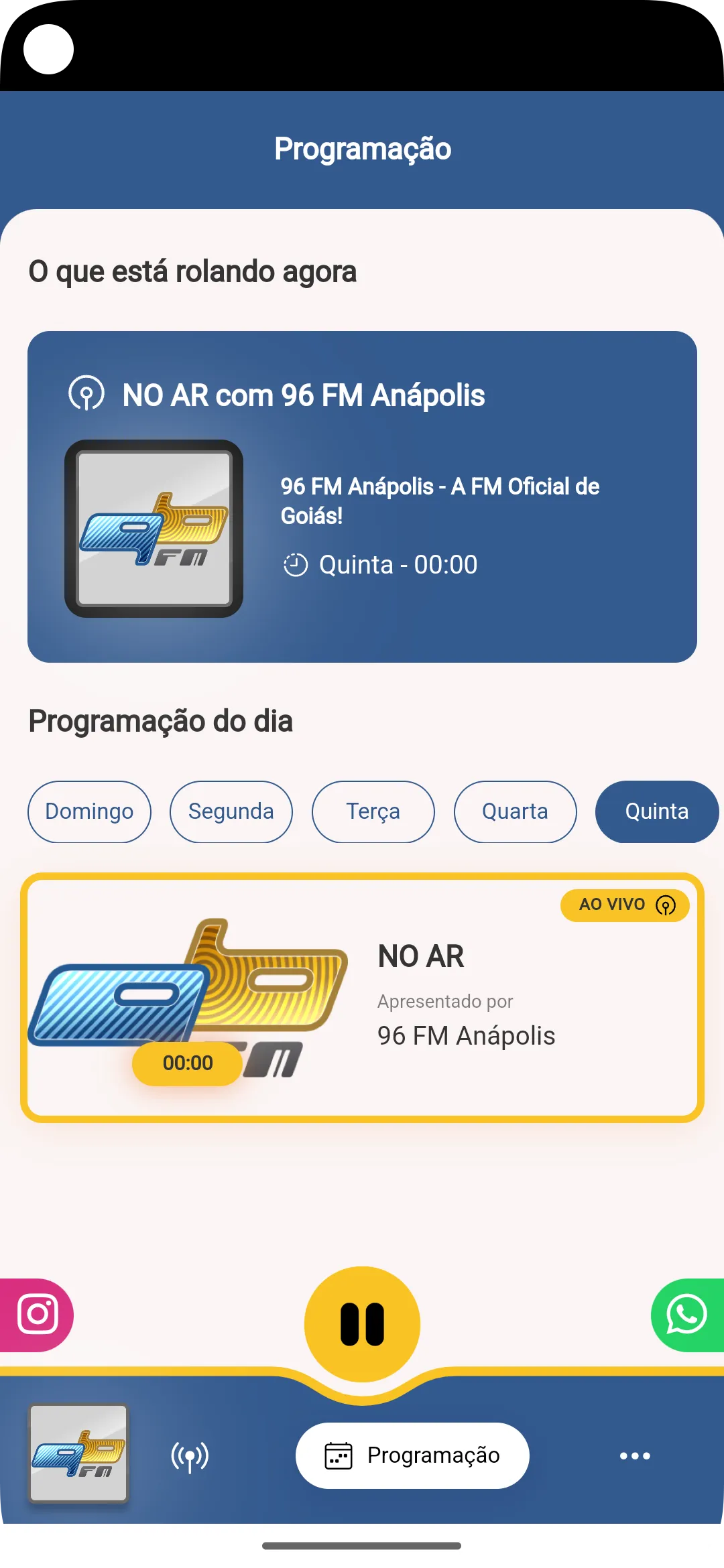 96 FM Anápolis | Indus Appstore | Screenshot