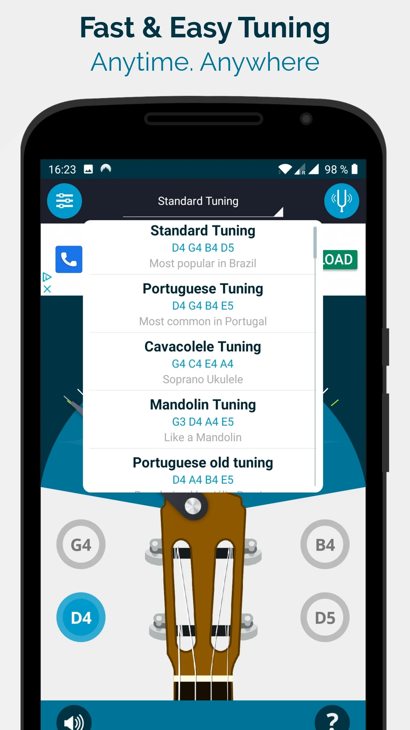 The Cavaquinho Tuner | Indus Appstore | Screenshot