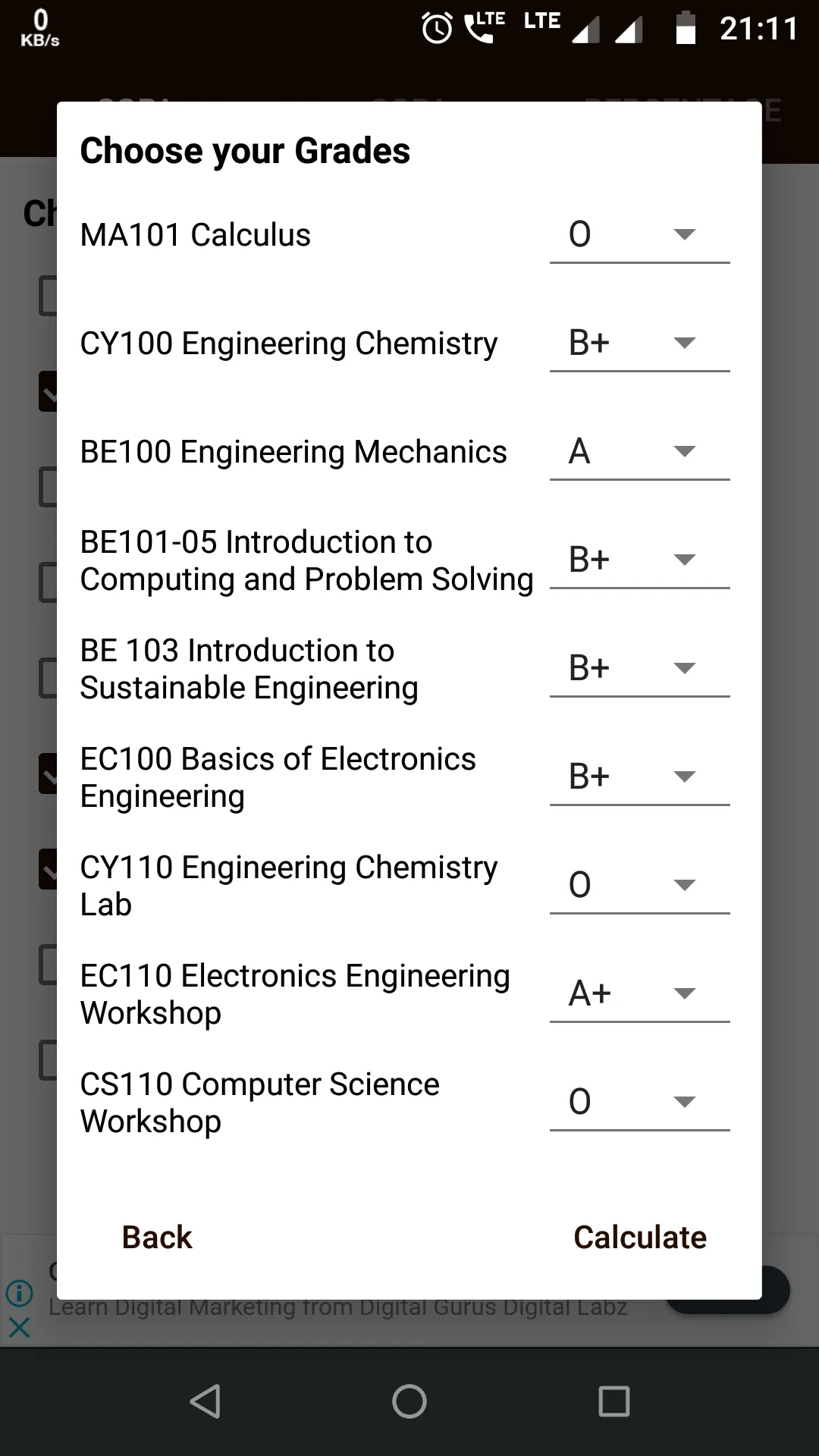 KTU GPA Calculator | Indus Appstore | Screenshot