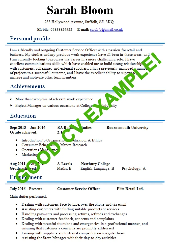 CV Examples: PDF CV Templates | Indus Appstore | Screenshot