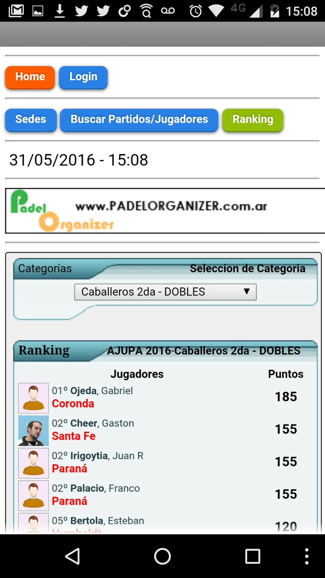 Circuito Xanaes Padel | Indus Appstore | Screenshot