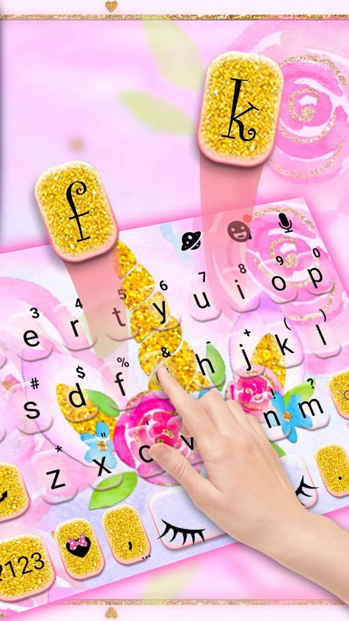 Gold Floral Unicorn Keyboard T | Indus Appstore | Screenshot