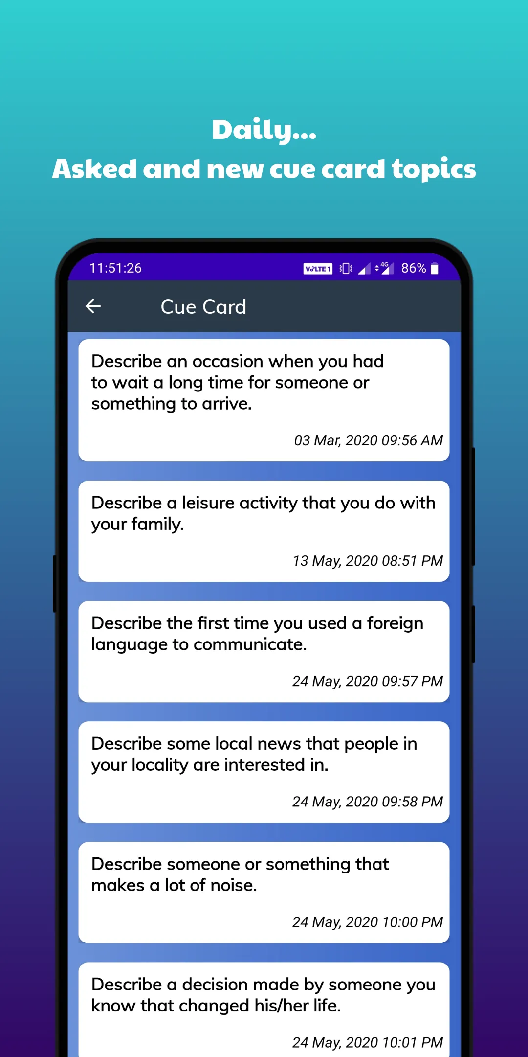 IELTS Cue Card:Speaking Practi | Indus Appstore | Screenshot