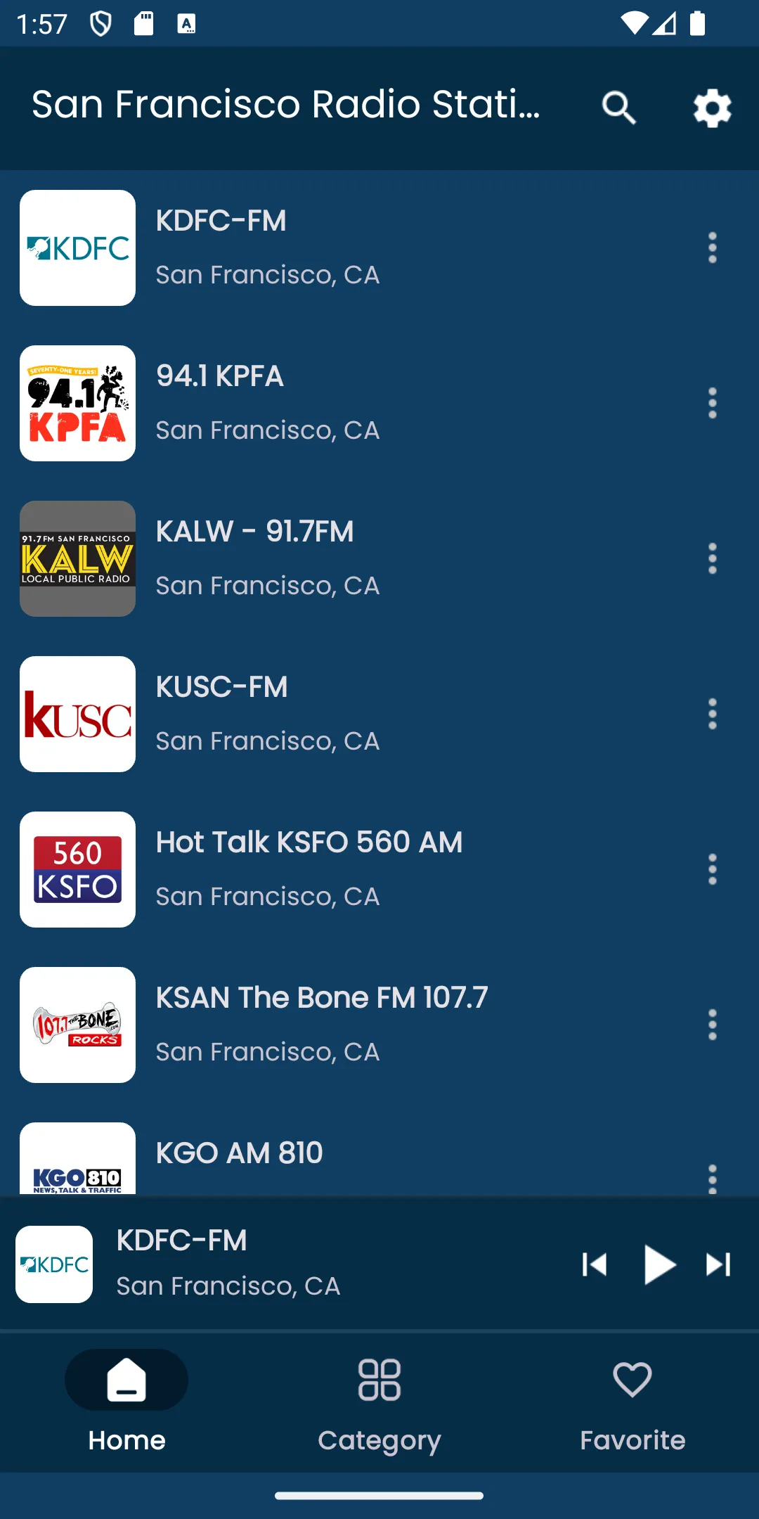 Radios from San Francisco | Indus Appstore | Screenshot