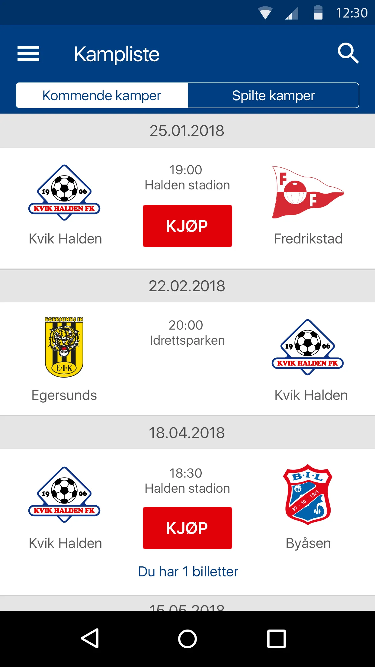 Kvik Halden FK | Indus Appstore | Screenshot