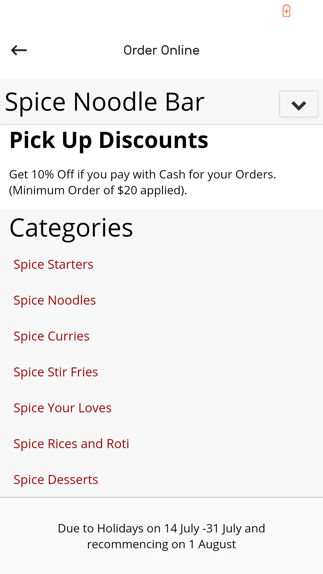 Spice Noodle Bar | Indus Appstore | Screenshot