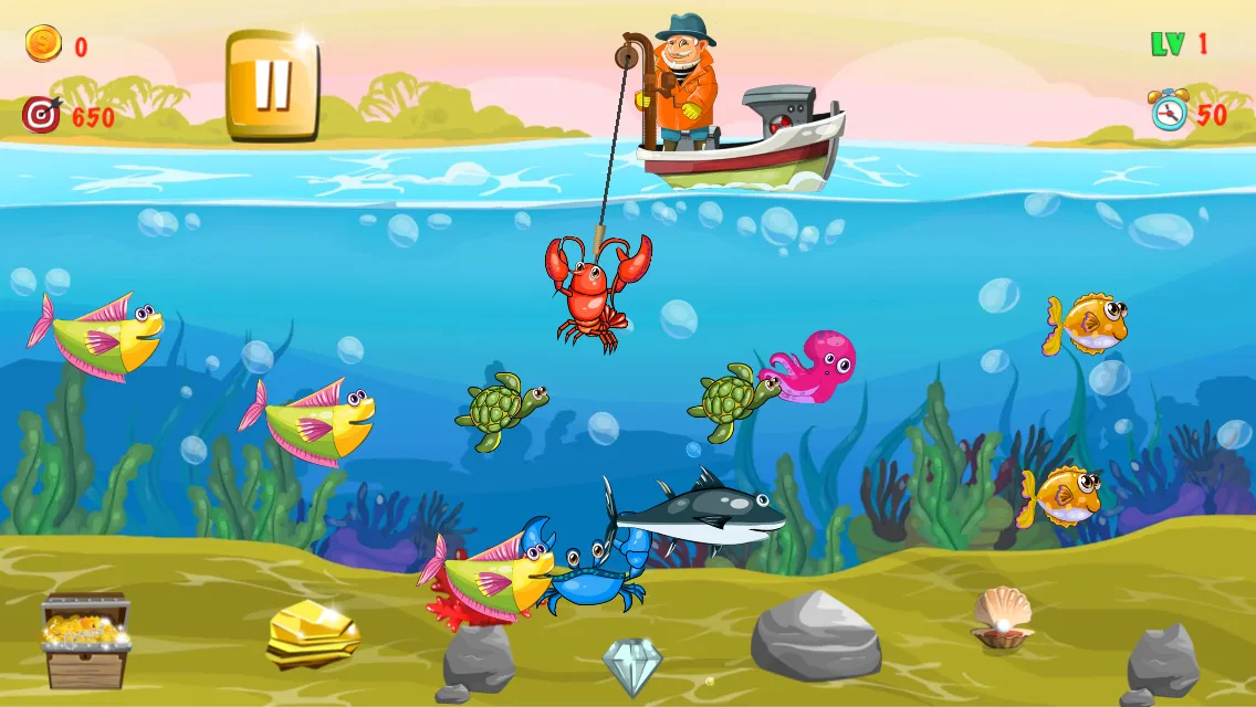 Gold miner, Fishing, gold rush | Indus Appstore | Screenshot