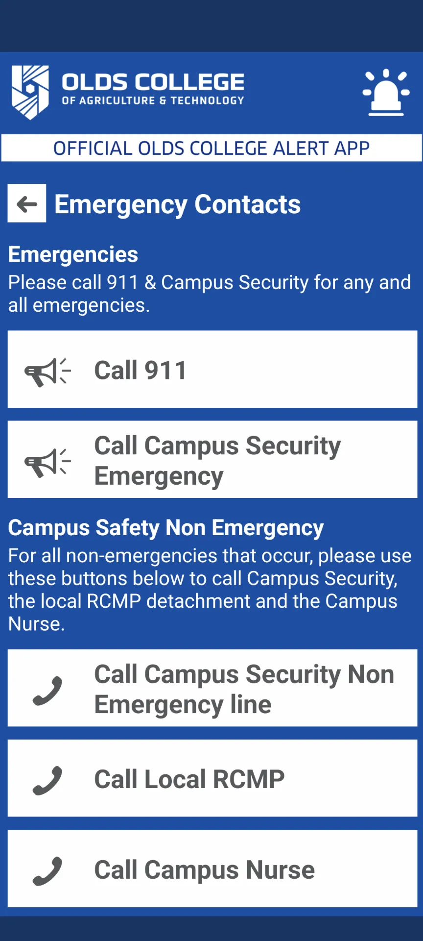 Olds College Alert | Indus Appstore | Screenshot