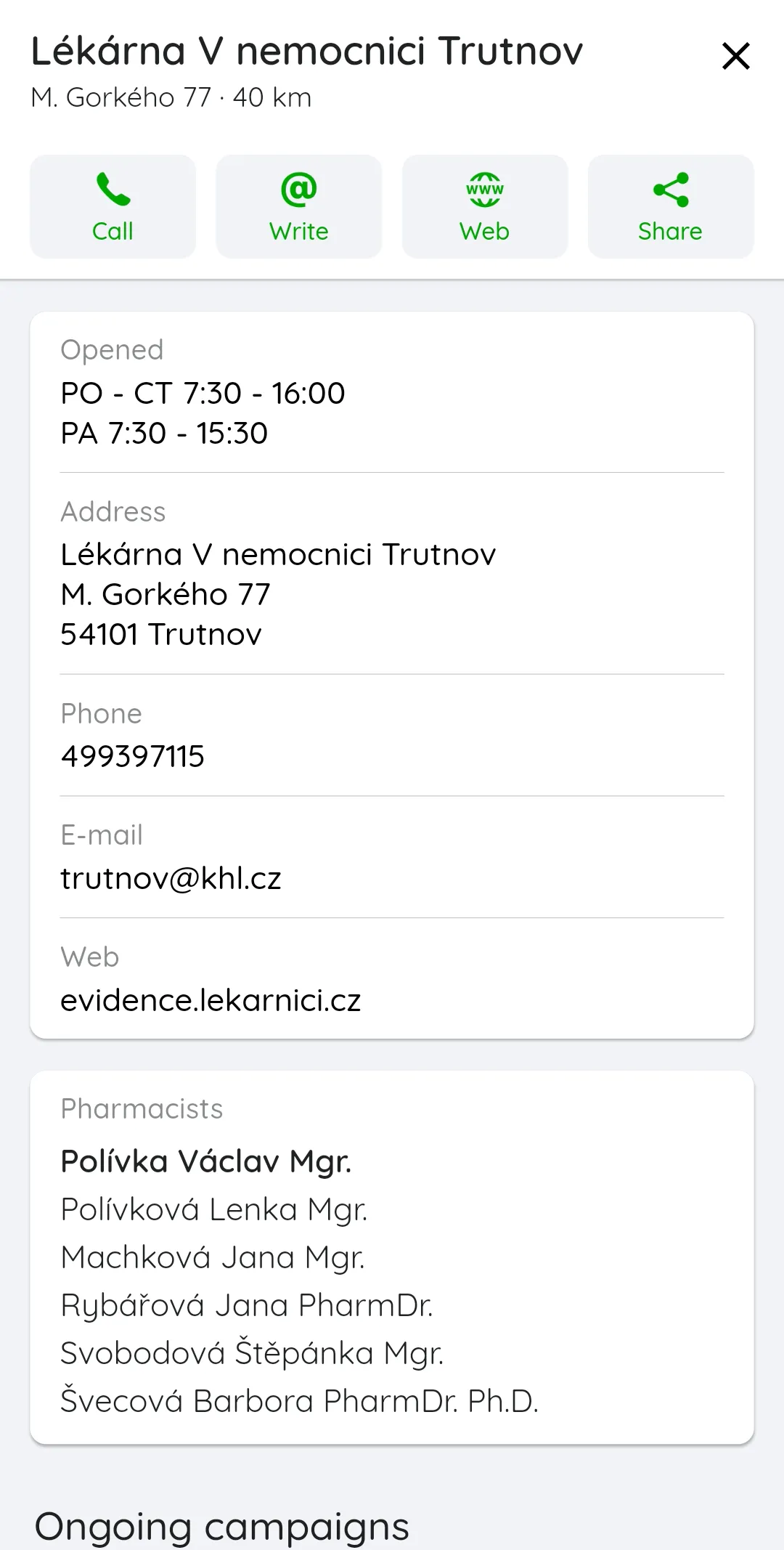 Czech Pharmacies | Indus Appstore | Screenshot