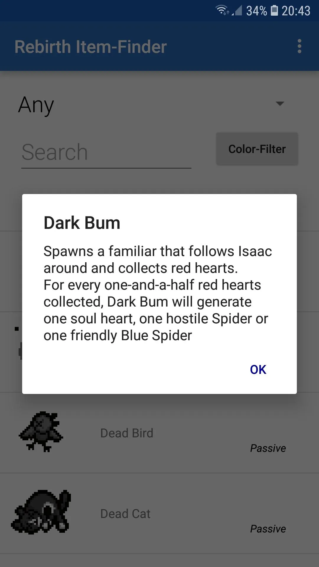 Item-Finder Binding of Isaac R | Indus Appstore | Screenshot