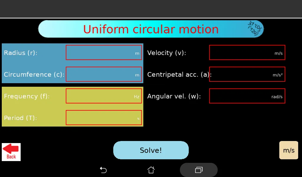 Physics problem solver: Motion | Indus Appstore | Screenshot