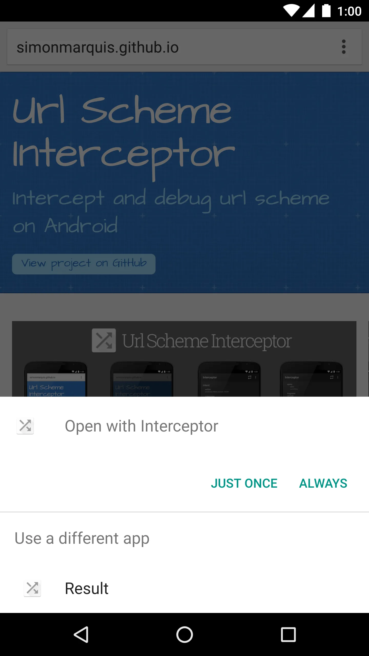 Url Scheme Interceptor | Indus Appstore | Screenshot