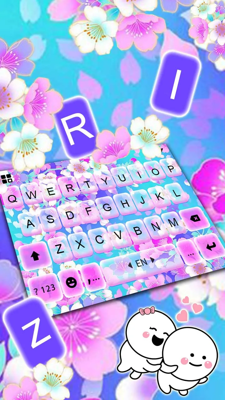 Bright Flowers 2 Keyboard Back | Indus Appstore | Screenshot