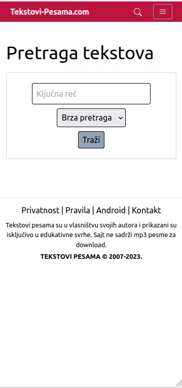 Tekstovi Pesama | Indus Appstore | Screenshot