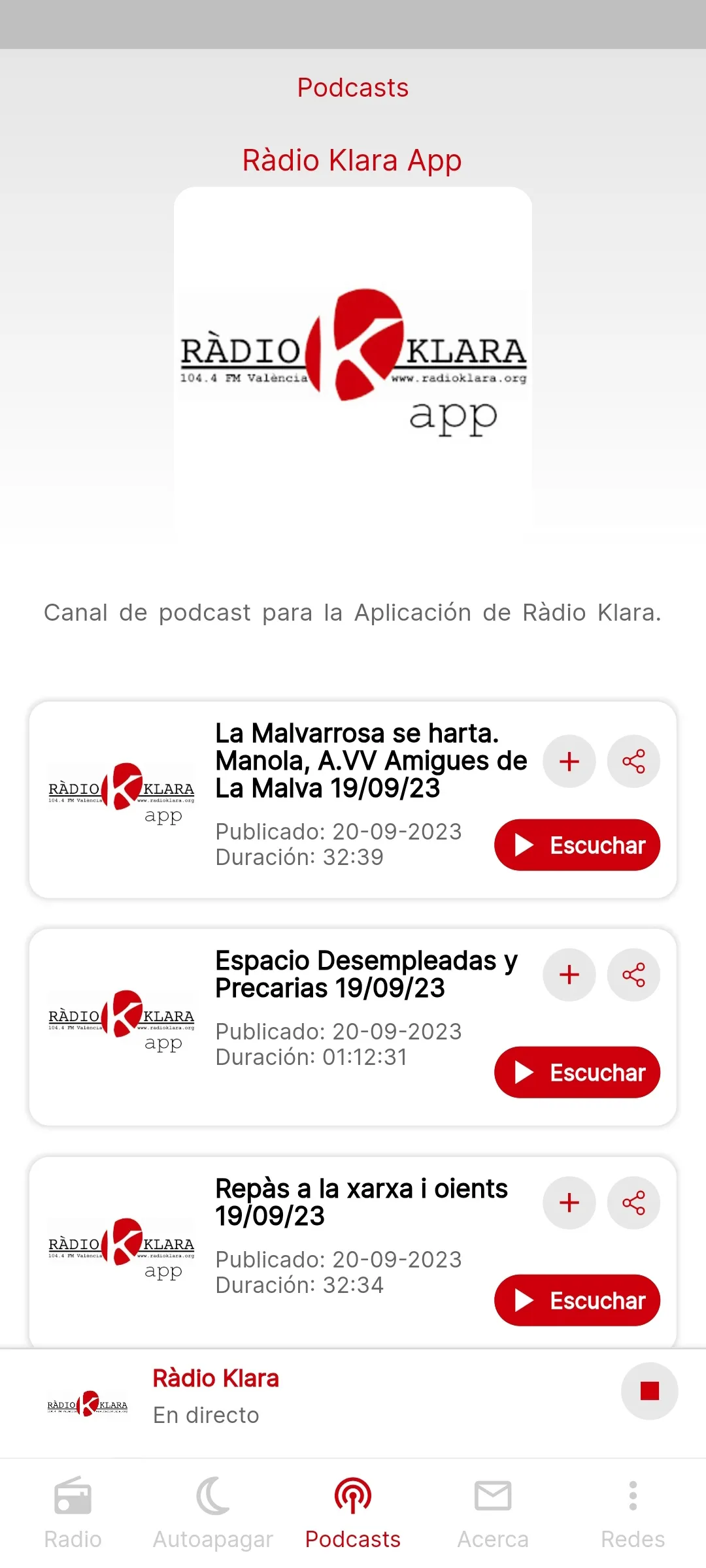 Ràdio Klara App | Indus Appstore | Screenshot