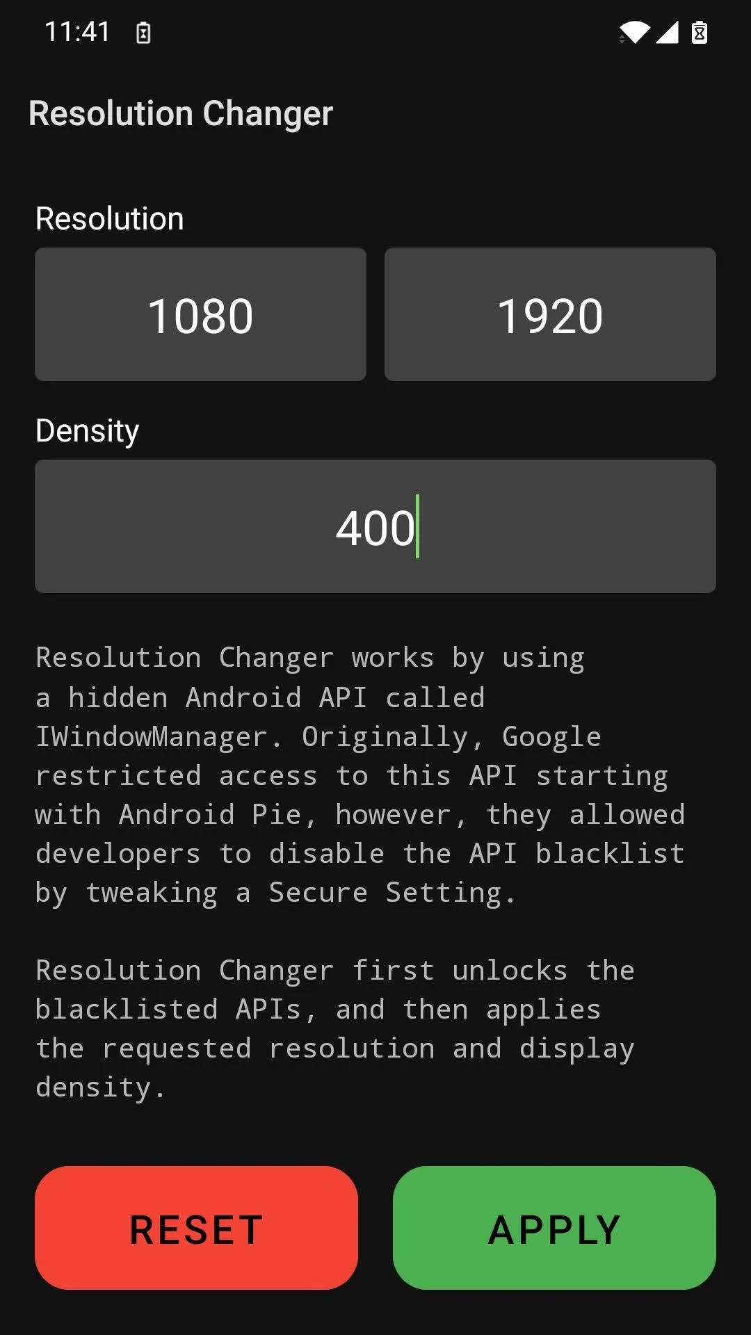 Resolution Changer — Uses ADB | Indus Appstore | Screenshot