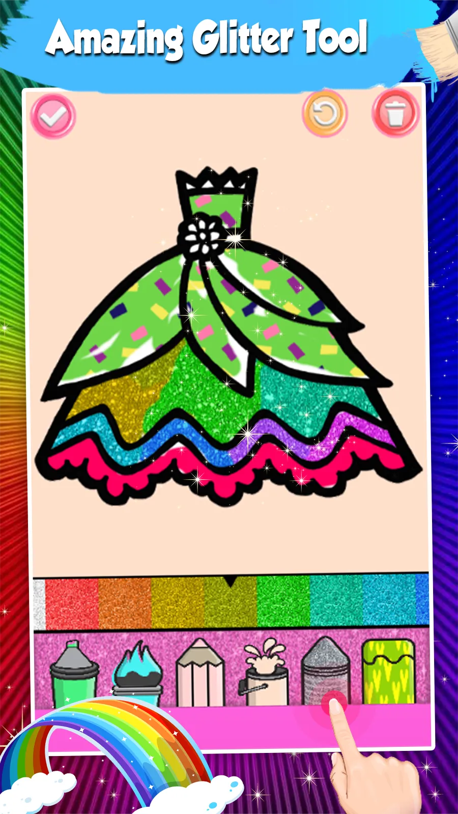 Dresses Coloring Book Glitter | Indus Appstore | Screenshot