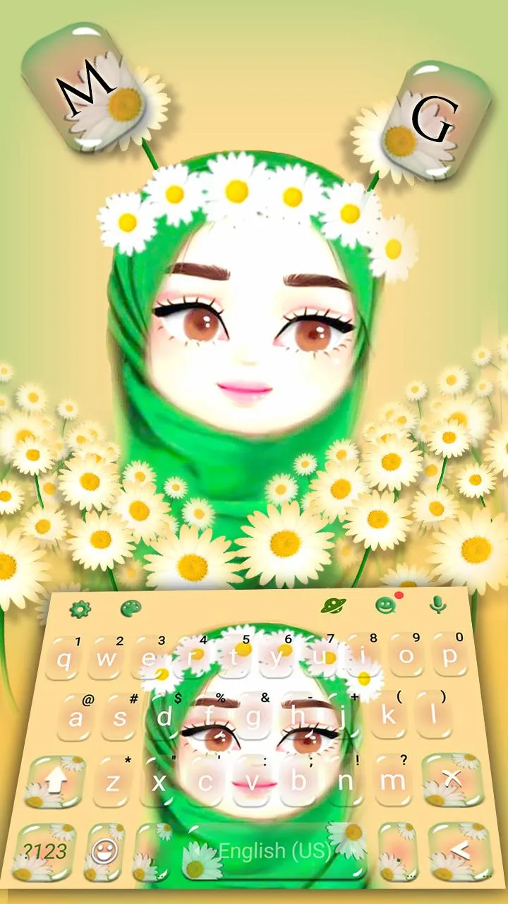 Muslim Flower Girl Keyboard Th | Indus Appstore | Screenshot