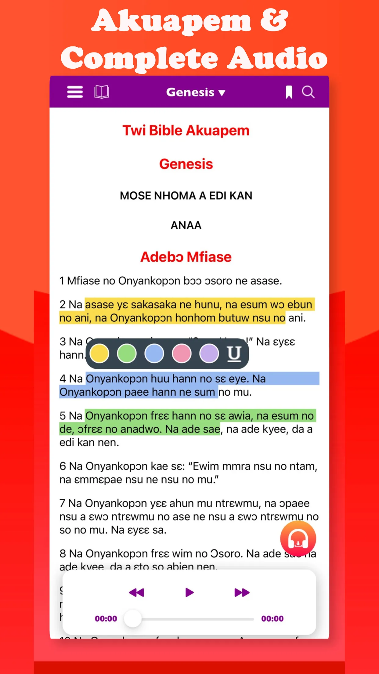 Twi Bible: Akuapem & Audio | Indus Appstore | Screenshot