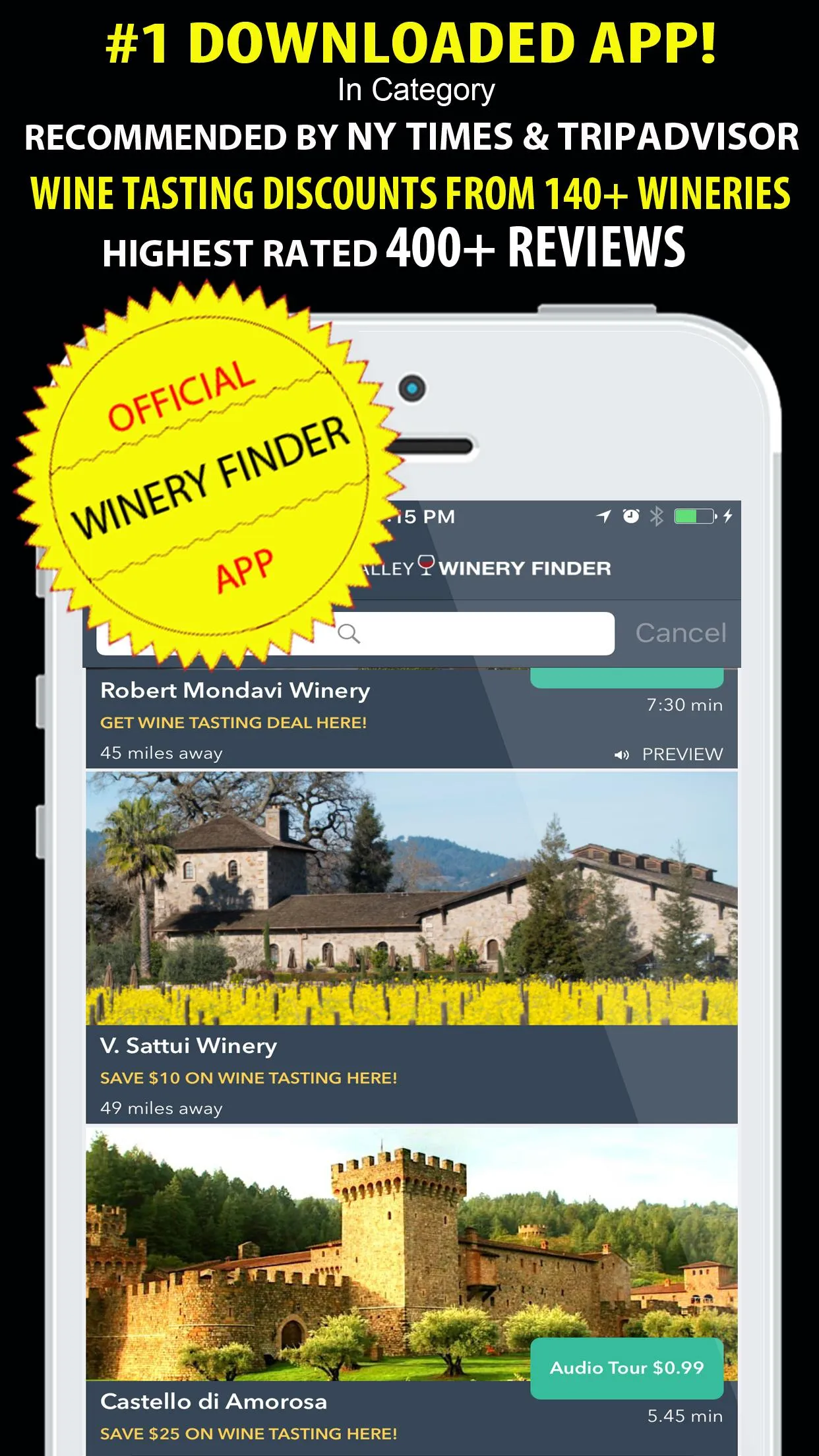 Napa Valley Winery Finder | Indus Appstore | Screenshot