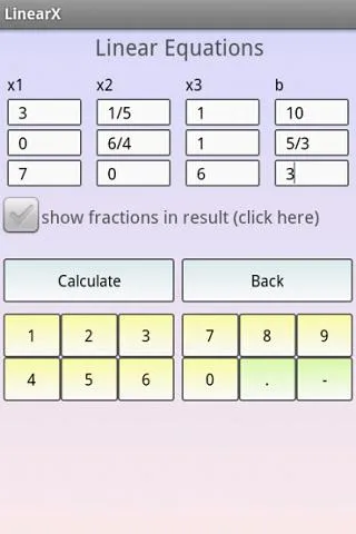 Linear Equation System Solver | Indus Appstore | Screenshot