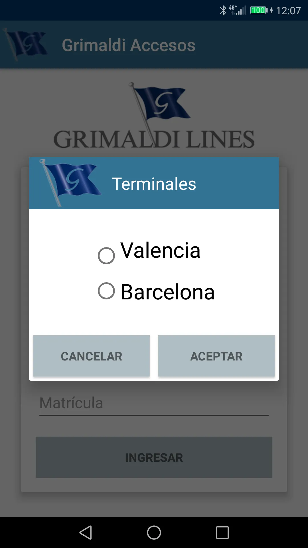 Grimaldi Accesos España | Indus Appstore | Screenshot